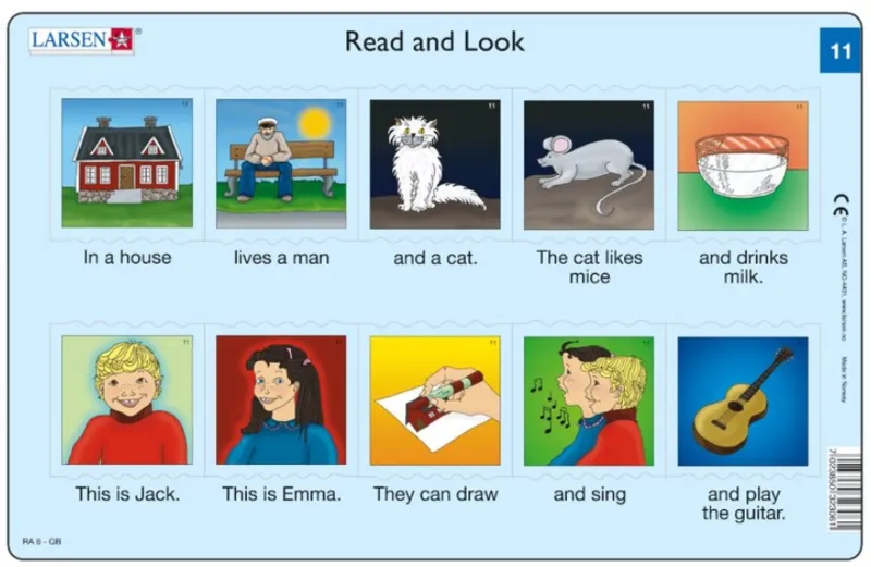 Puzzle Cadre - 2 Puzzles Cadres - Apprendre l'Anglais : Read and Look 11-12 (en Anglais)