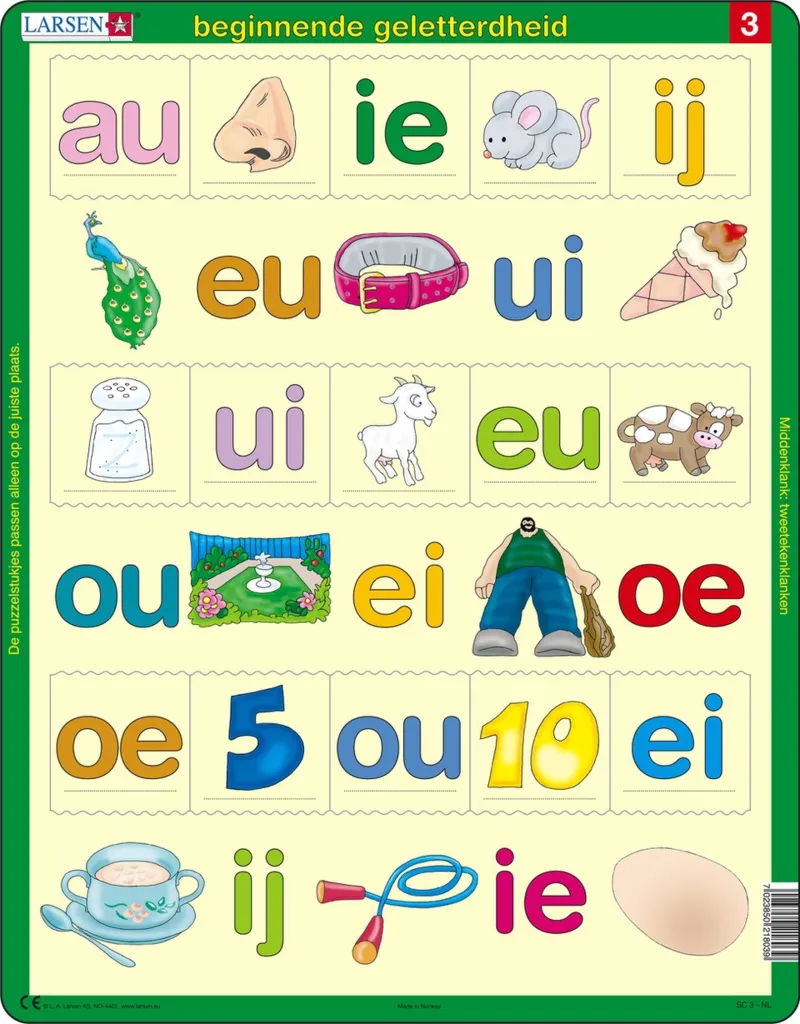 Puzzle Cadre - Beginnende geletterdheid 3 (en hollandais)