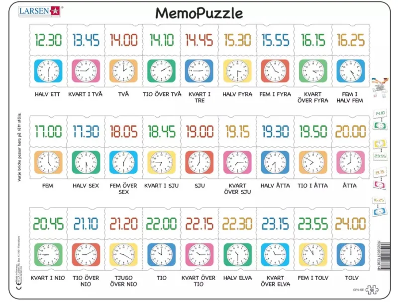 Puzzle Cadre - MemoPuzzle (en Suédois)