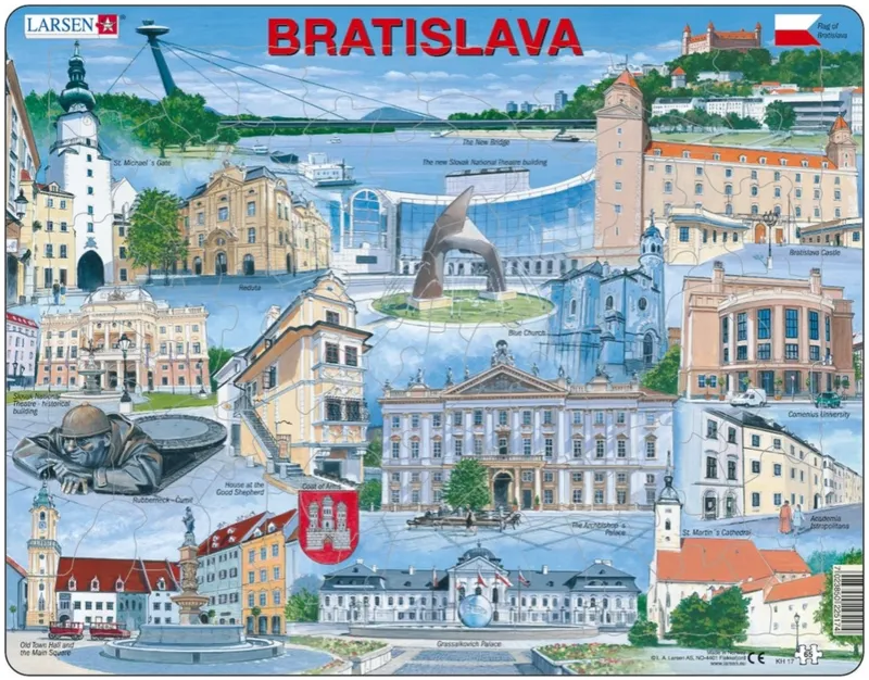 Puzzle Cadre - Souvenirs de Bratislava, Slovaquie (en Anglais)