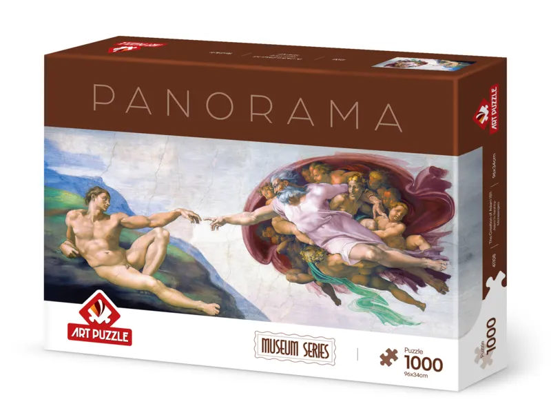 Puzzle Panoramique - Museum Series - La Création D'Adam, Michel-Ange, 1511