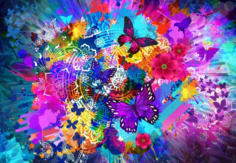 Flowers and Butterflies