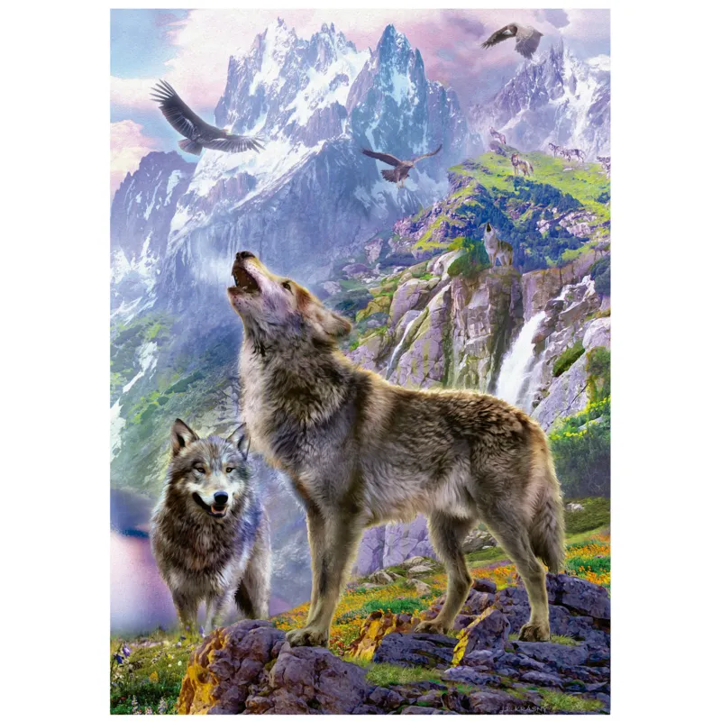 Loups sûr Les Rochers