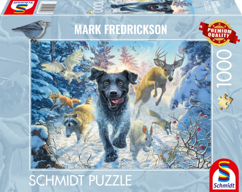 Labrador Noir dans la Neige