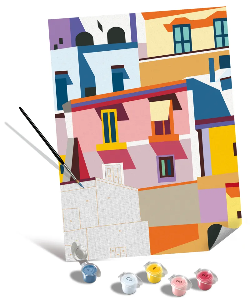 Peinture au Numéro - CréArt - Edition Toiles - Colorful Houses