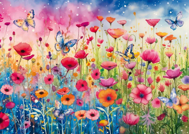 Prairie de coquelicots