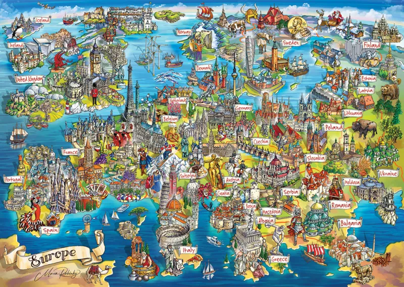 Carte Folle de L'Europe