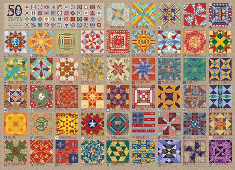 50 States Quilt Blocks - Random Cut