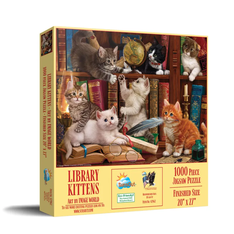 Chatons dans la Librairie