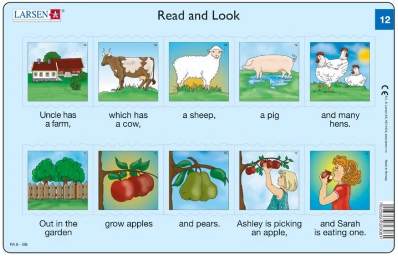 Puzzle Cadre - 2 Puzzles Cadres - Apprendre l'Anglais : Read and Look 11-12 (en Anglais)