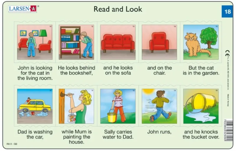 2 Puzzles Cadres - Apprendre l'Anglais : Read and Look 17-18 (en Anglais)