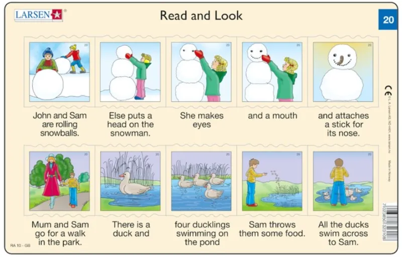 2 Puzzles Cadres - Apprendre l'Anglais : Read and Look 19-20 (en Anglais)