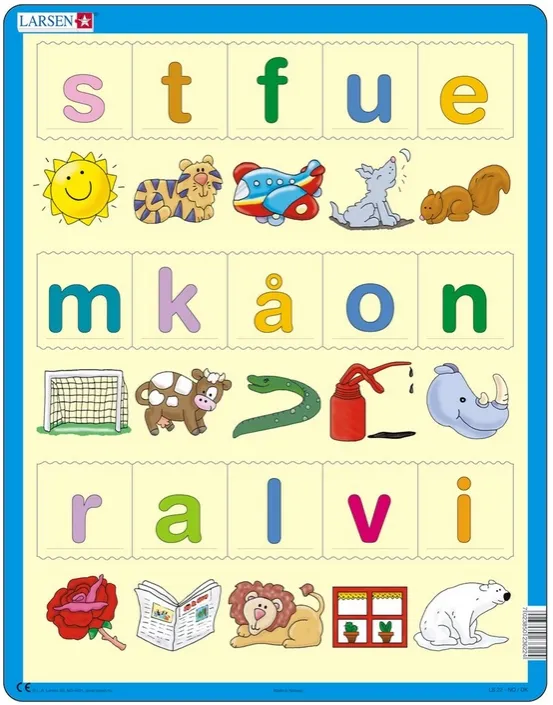 Puzzle Cadre - Apprendre les Lettres (en Norvégien)