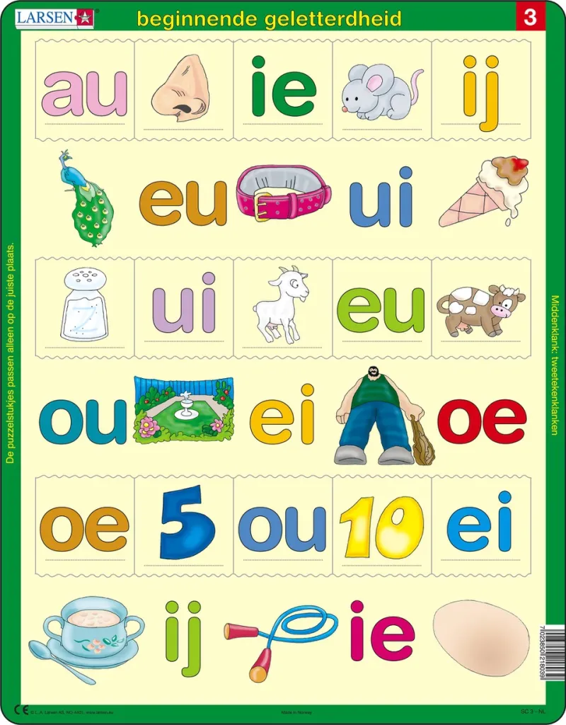 Puzzle Cadre - Beginnende geletterdheid 3 (en hollandais)