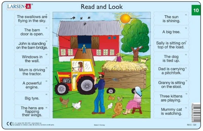 2 Puzzles Cadres - Apprendre l'Anglais : Read and Look 09-10 (en Anglais)