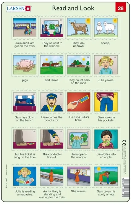 2 Puzzles Cadres - Apprendre l'Anglais : Read and Look 27-28 (en Anglais)