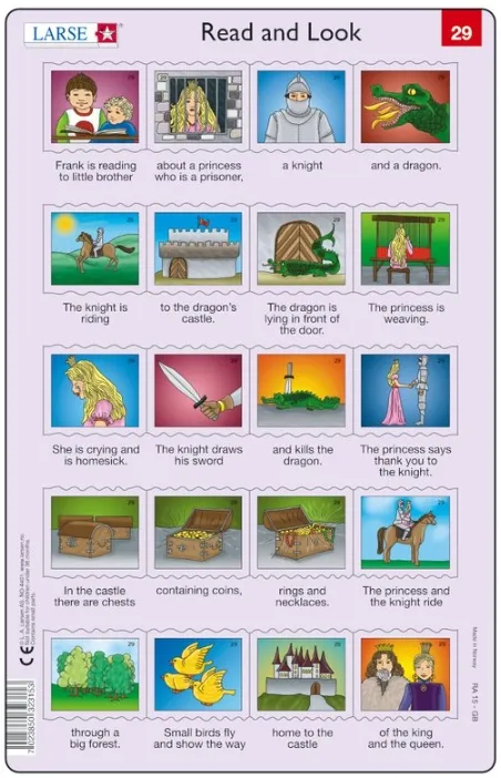 2 Puzzles Cadres - Apprendre l'Anglais : Read and Look 29-30 (en Anglais)