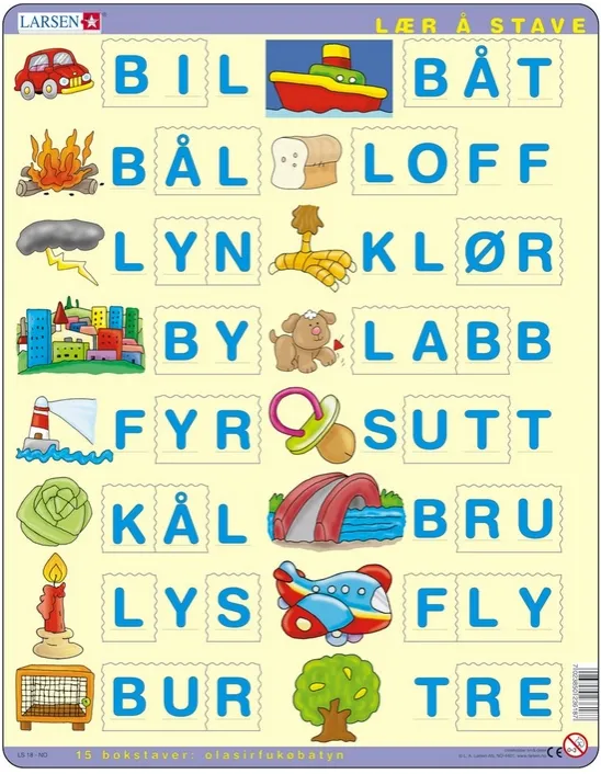 Puzzle Cadre - Apprendre à épeler 4 (en Norvégien)