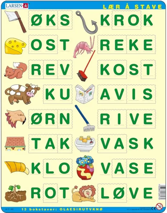 Puzzle Cadre - Apprendre à épeler 3 (en Norvégien)