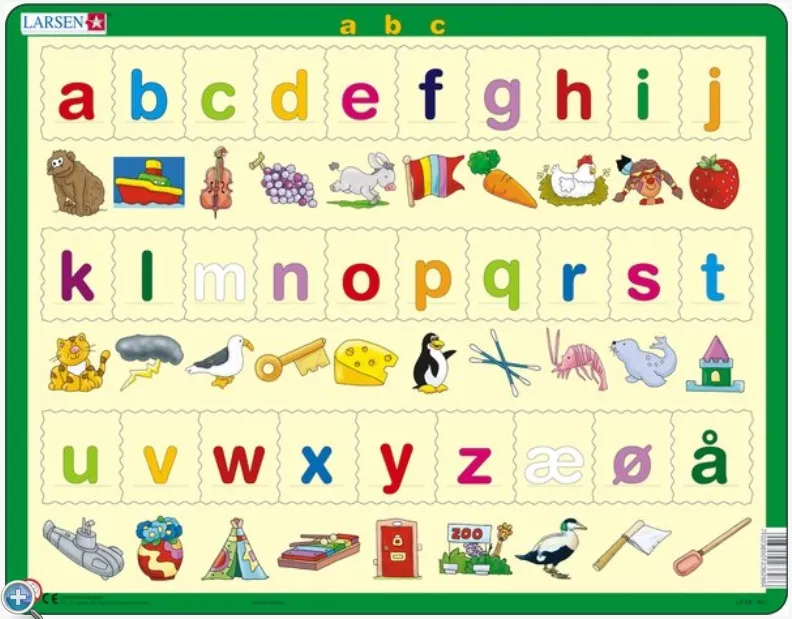 Puzzle Cadre - Lær bokstavene (små), en Norvégien