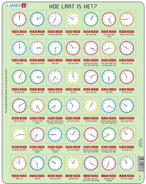 Puzzle Cadre - Hoe Laat is Het (en Hollandais)