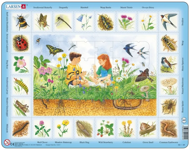 Puzzle Cadre - Apprendre l'Anglais : Dans le Pré (en Anglais)