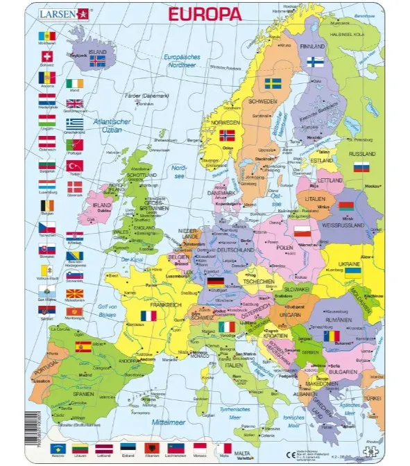 Puzzle Cadre - Carte de l'Europe (en Allemand)