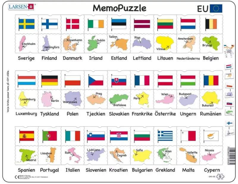 Puzzle Cadre - MemoPuzzle (en Suédois)
