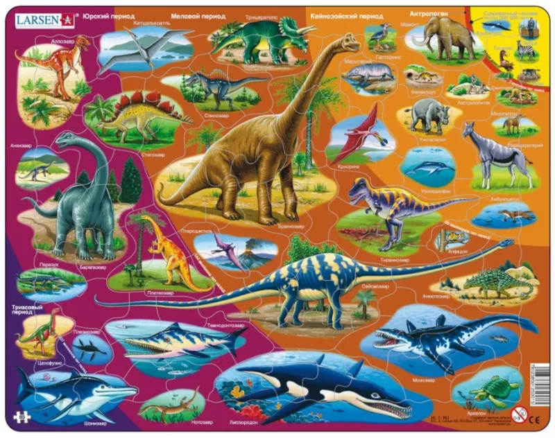 Puzzle Cadre - Dinosaures (en Russe)