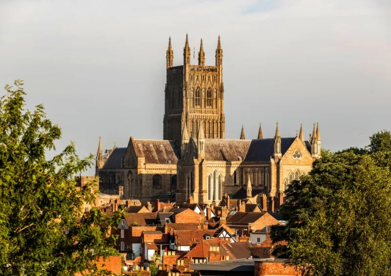 Worcester Cathedral viewed from Fort Royal Park