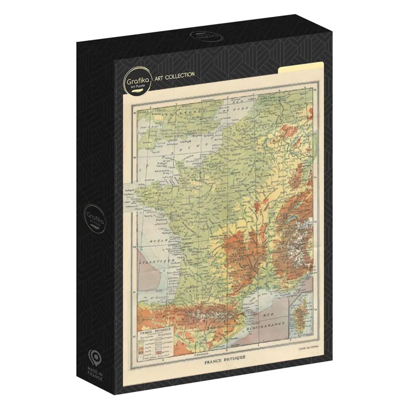 Carte de la France Physique - Larousse, 1925