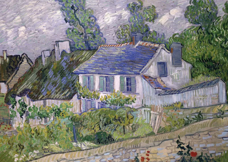 2 Puzzles - L'Art de Van Gogh : La Nuit étoilée, 1889 - Maison à Auvers, 1890