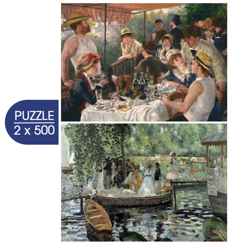 2 Puzzles - L'Art d'Auguste Renoir : Le Déjeuner des Canotiers - La Grenouillère