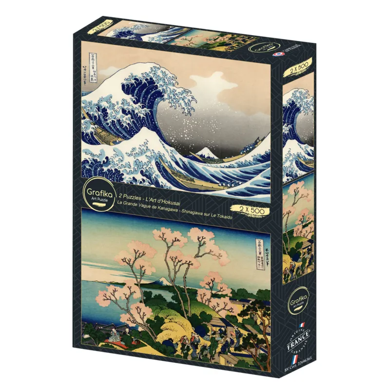 2 Puzzles - L'Art d'Hokusai : La Grande Vague de Kanagawa - Shinagawa sur Le Tokaido