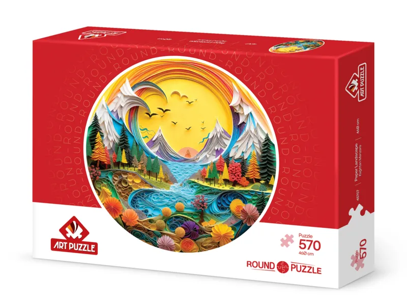 Puzzle Rond - Paysage Papier