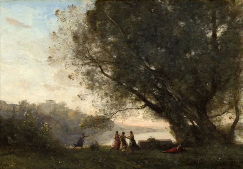 Jean-Baptiste-Camille Corot : Danse sous les Arbres au Bord du Lac, 1865-1870