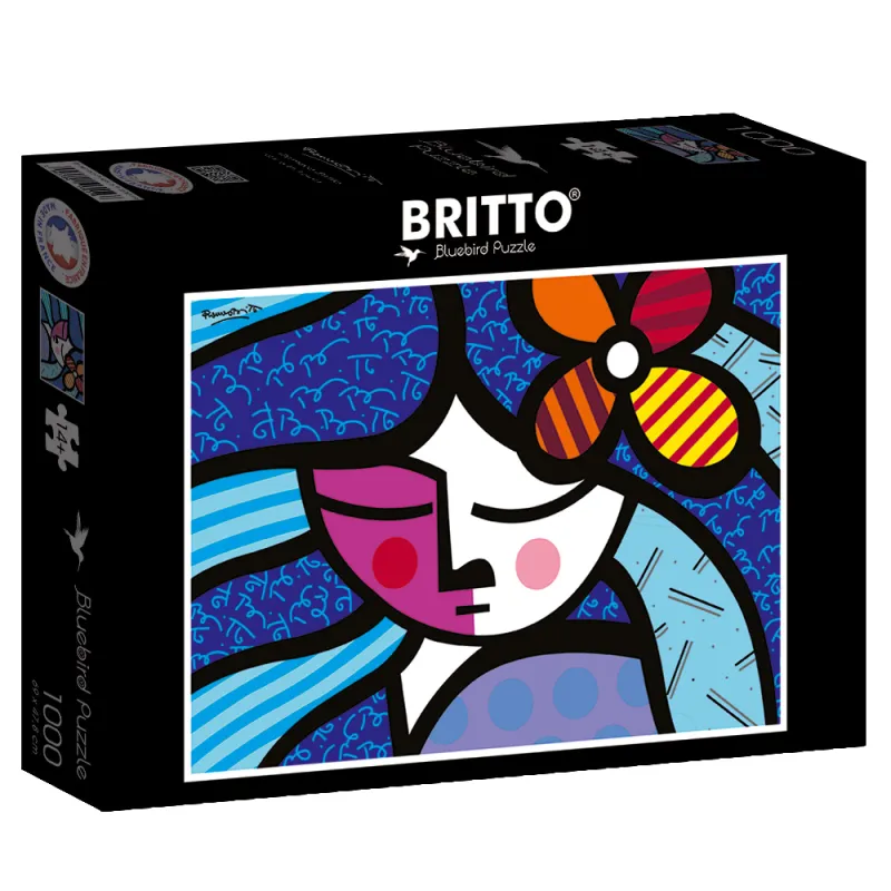 Romero Britto - Girl with flower