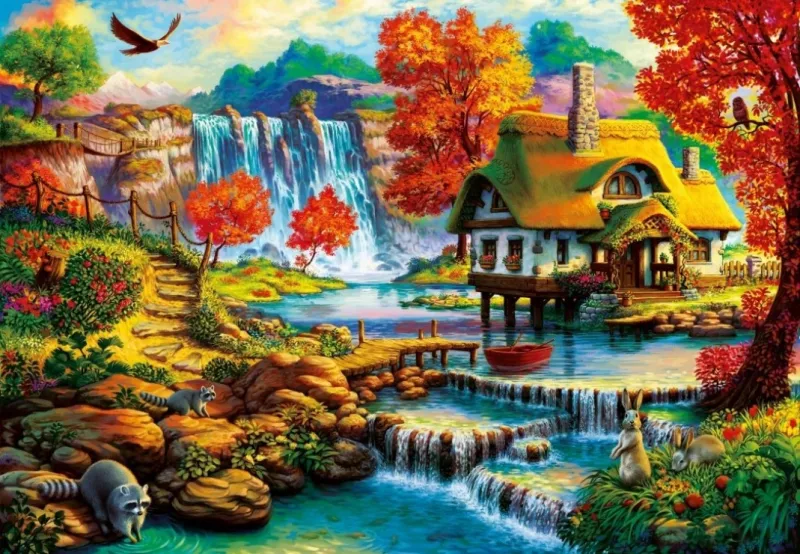 Country House by the Water Fall