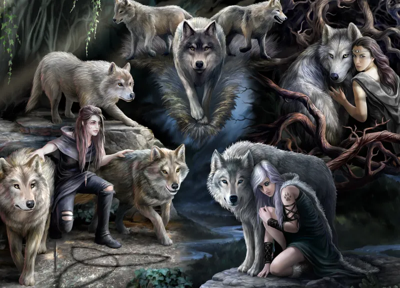 Anne Stokes - Wolf Collage