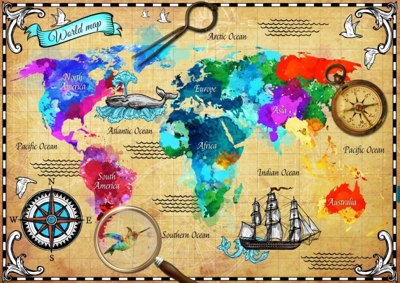 Colorful World Map
