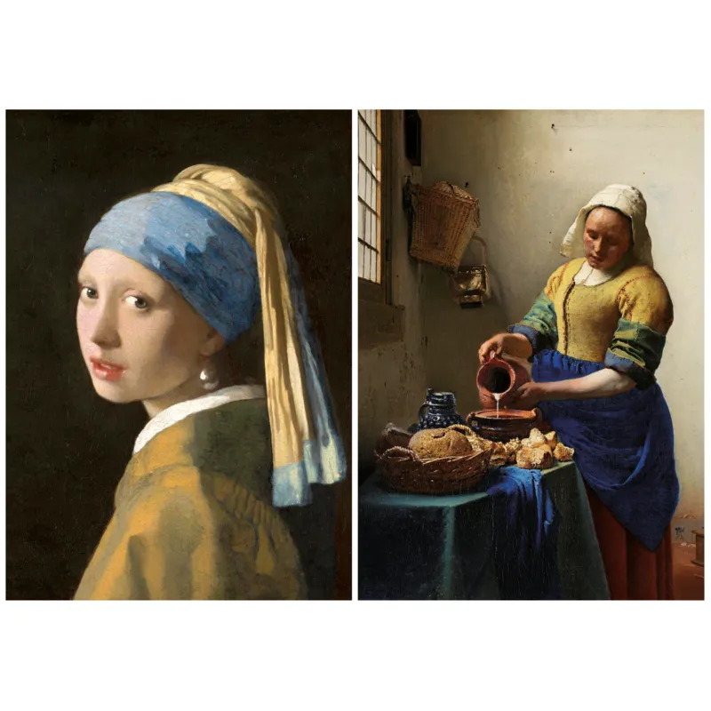 2 Puzzles - La Jeune Fille à la Perle & La Laitière. Johannes Vermeer