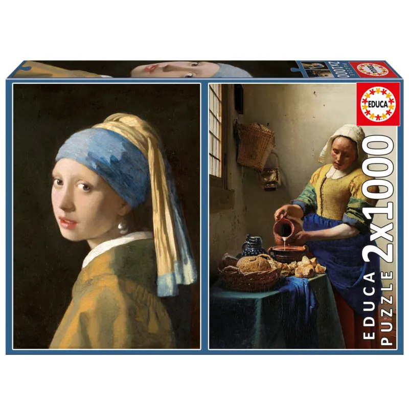 2 Puzzles - La Jeune Fille à la Perle & La Laitière. Johannes Vermeer
