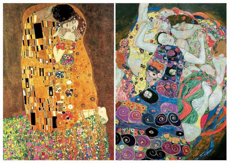 2 Puzzles - Le Baiser & La Vierge. Gustav Klimt