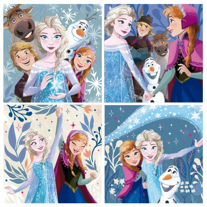 4 Puzzles Progressifs - La Reine des Neiges