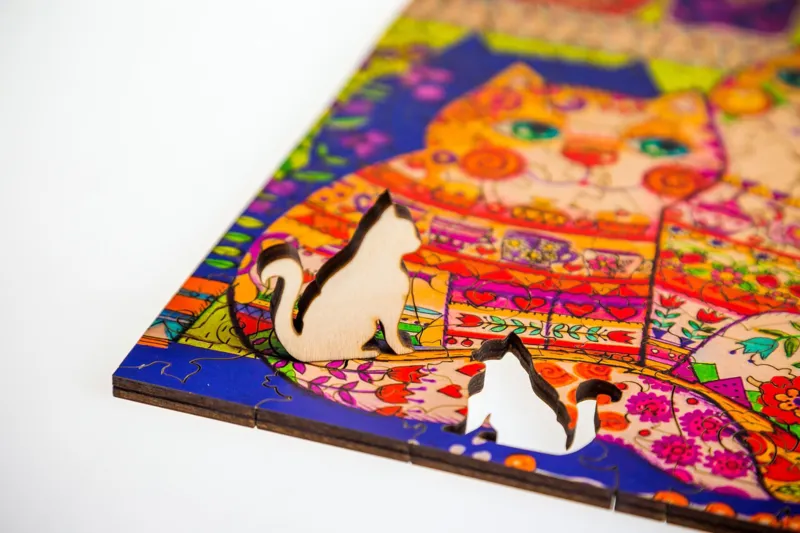 Puzzle en Bois - Les Chats dans le Placard