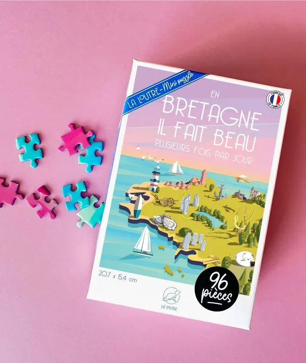 Puzzle Mini 96 Pièces - En BRETAGNE Il fait beau plusieurs fois par Jour