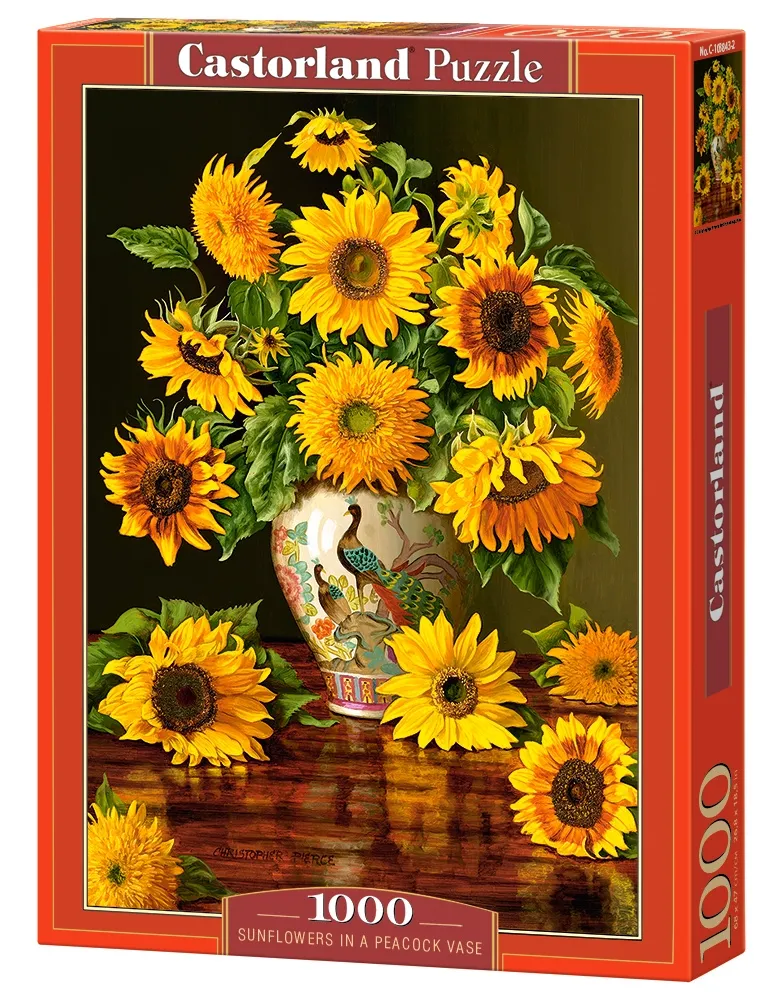 Tournesols dans un Vase en Forme de Paon