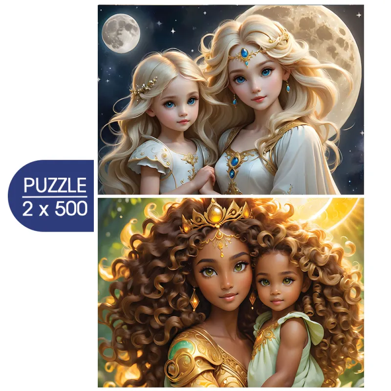 2 Puzzles - La Lune et le Soleil - Collection Mère et Fille
