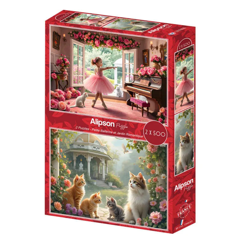 2 Puzzles - Petite Ballerine et Jardin Romantique
