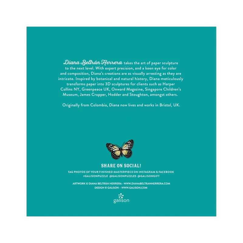 Papillon Botanique - Puzzle de 500 Pièces avec Pièces Façonnées